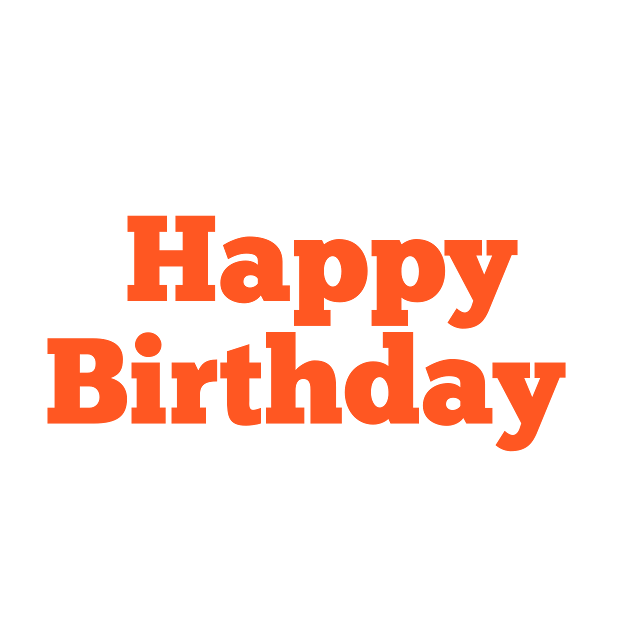Happy birthday png in orange colour free download