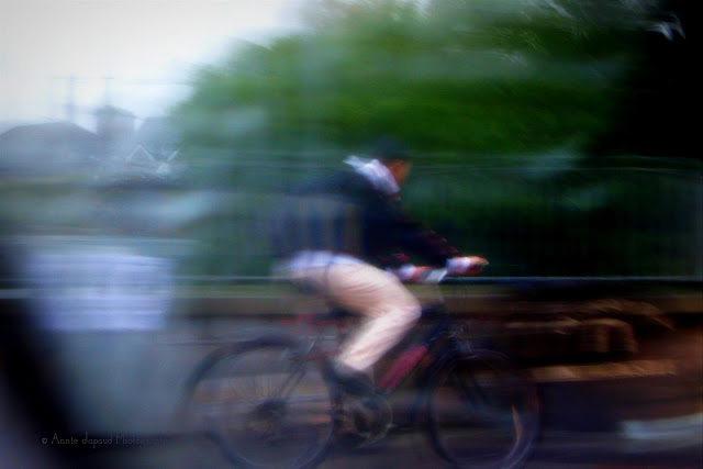 cyclist passing by