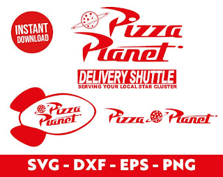 Pizza Planet SVG Bundle, Pizza Planet Logo Cut File, Instant Download, Toy Story SVG, Delivery Shuttle Serving Your Local Star Cluster
