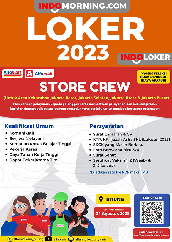 Lowongan Kerja Store Crew PT Midi Utama Indonesia Tbk 2023