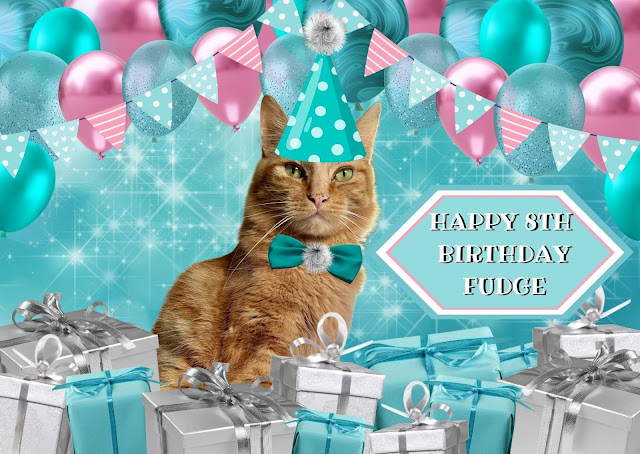 Fudge's 8th Birthday Pawty Official Pawtrait  ©BionicBasil®