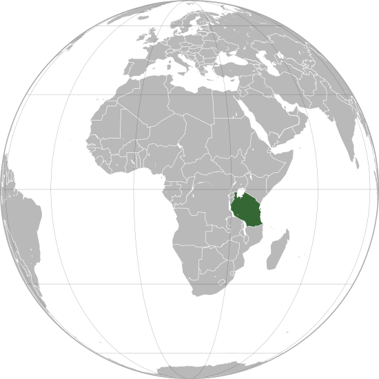 Letak negara Tanzania