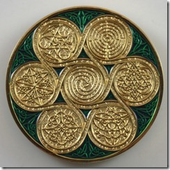 Celtic Tree of Life Green on Gold (back)