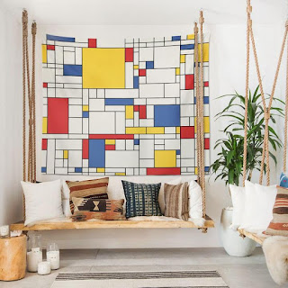  duvar örtüsü Wallhang Mosaic Mondrian ilham resim sanat