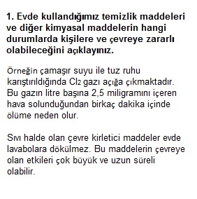 Evde kullandığımız temizlik maddeleri ve diğer kimyasal maddelerin