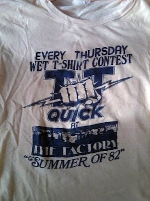 A friend of mine snapped this pic of his TT Quick t-shirt from The Factory rock club in Staten Island... 1982 How fuckin' awesome!!