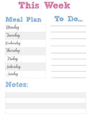 menu plan printable