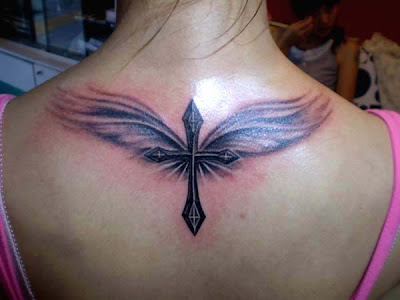 Cross tattoo cross and angel tattoo on the back Download