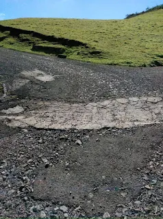 Mal estado carretera a Montaña Fagajesto, Gáldar, Gran Canaria