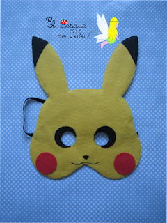 máscara-fieltro-Pikachu-Pokemon-disfraz-hechaamano-casero-elbosquedelulu-careta-felt-feltro