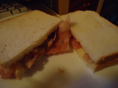 A Late Night Snack of a Bacon Sandwich Made By My Husband