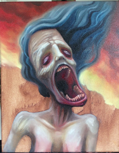 dead girl artwork oil painting