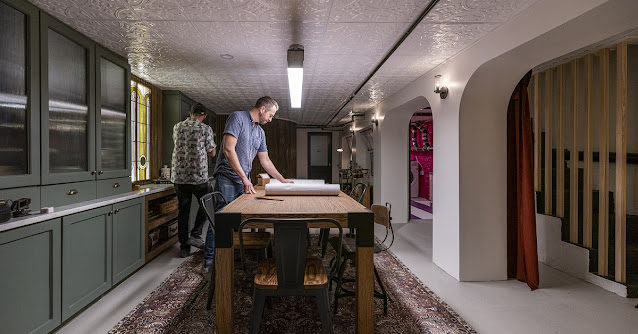 Brownstone Boys in their One Room Challenge renovated basement.