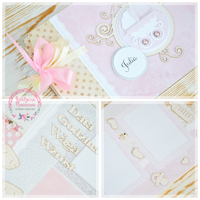 album na pierwsze urodziny, scrapbooking, handmade