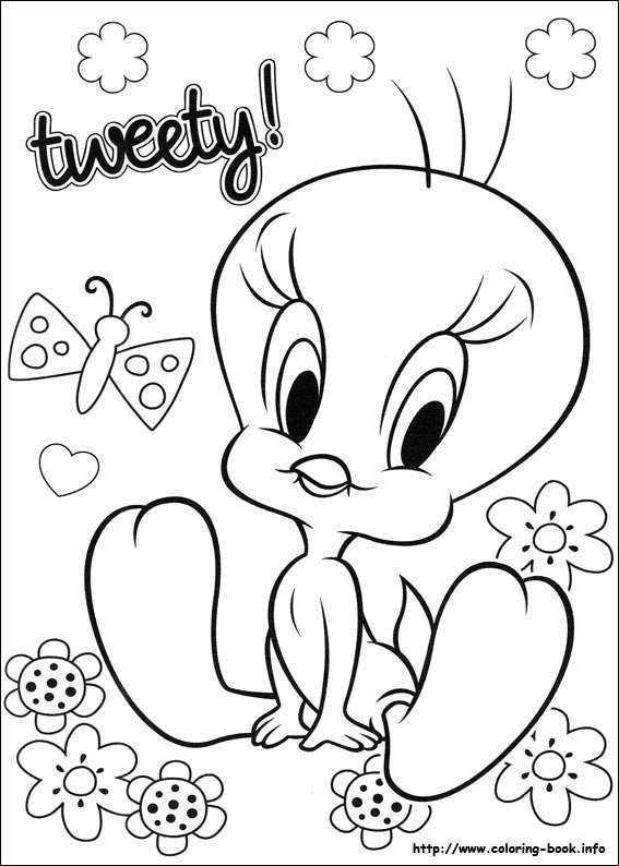 Download Tweety Coloring Pages "Happy Valentine Day"