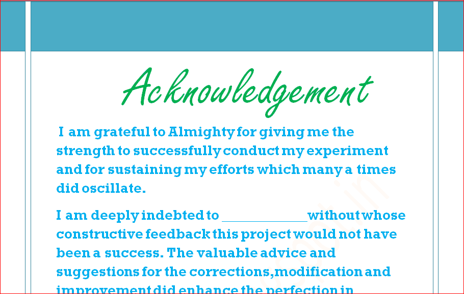 Download Acknowledgement Page For School Projects ...