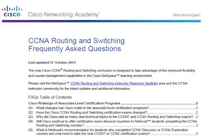 CCNA Routing and Switching Frequently Asked Questions