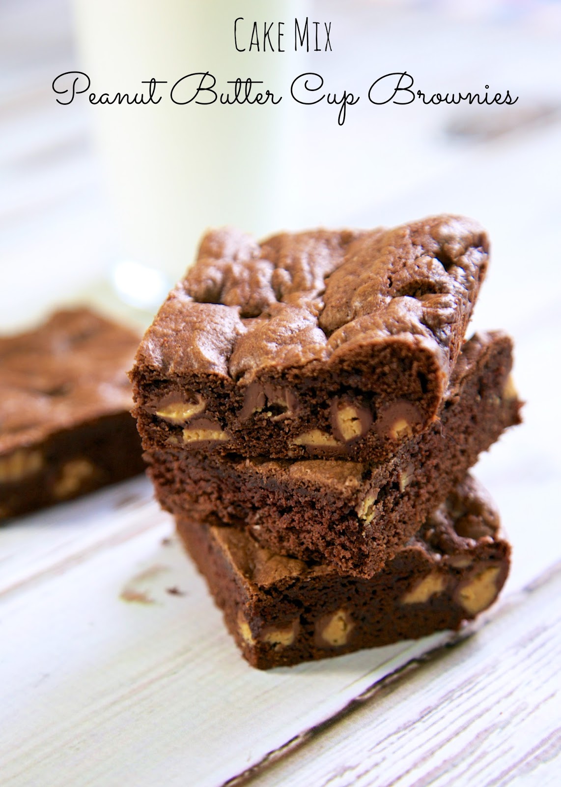 Cake Mix Peanut Butter Cup Brownies | Plain Chicken