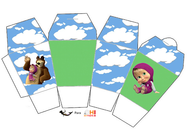 Masha and the Bear Free Printable Chinese Take Away Box.