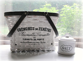 basket, painted decor, chalk paint, French inspired, black and white decor