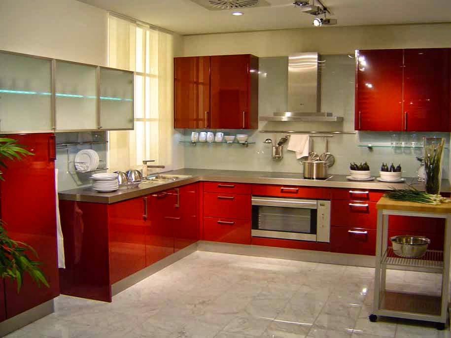 Dapur minimalis berwarna merah, dapur cantik, design minimalis