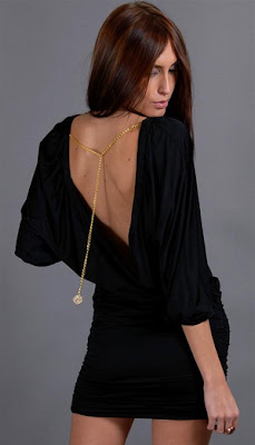 Black backless dresses