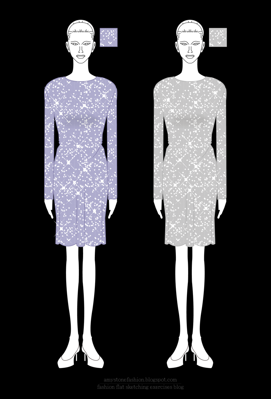 Sparkle Mesh Stretch Dress Drawing