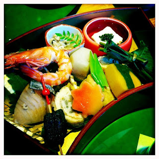 A bit of everything - Kyoto Style Lunch - Fish, Vegs, Tofu, Shrimp