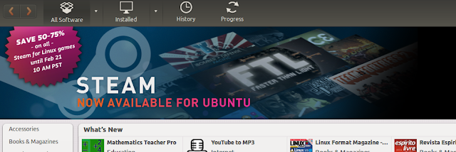 steam on ubuntu software center