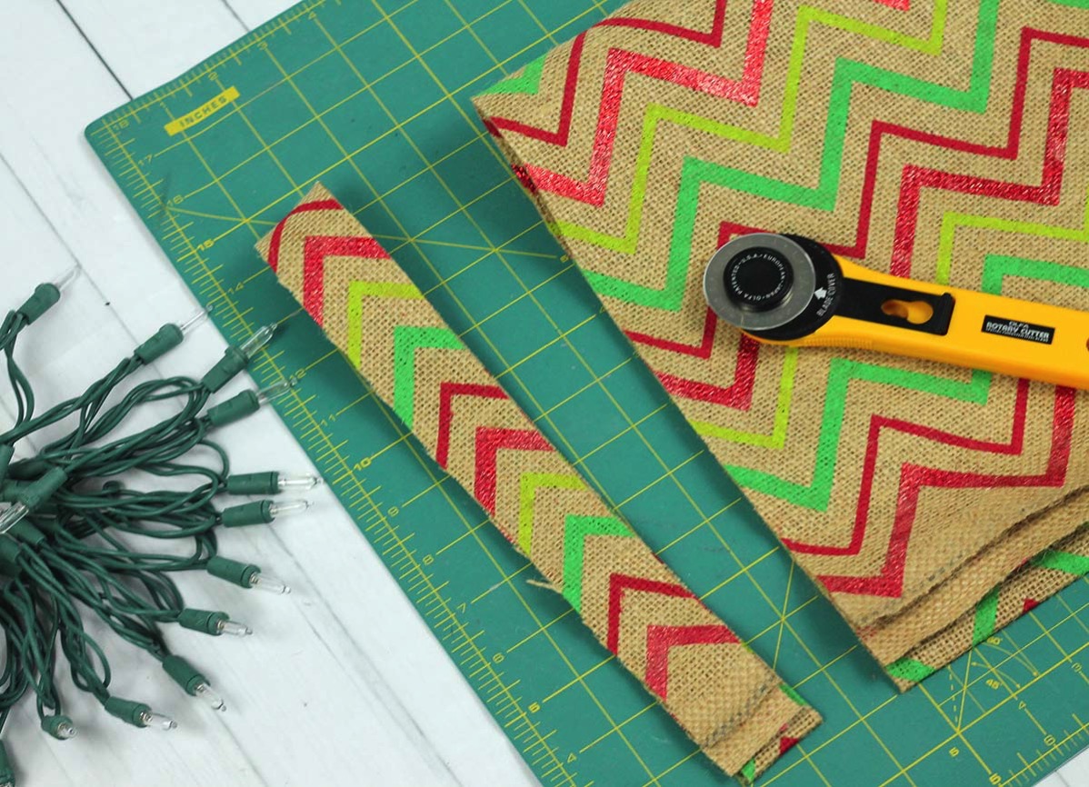 Cutting Strips of Burlap