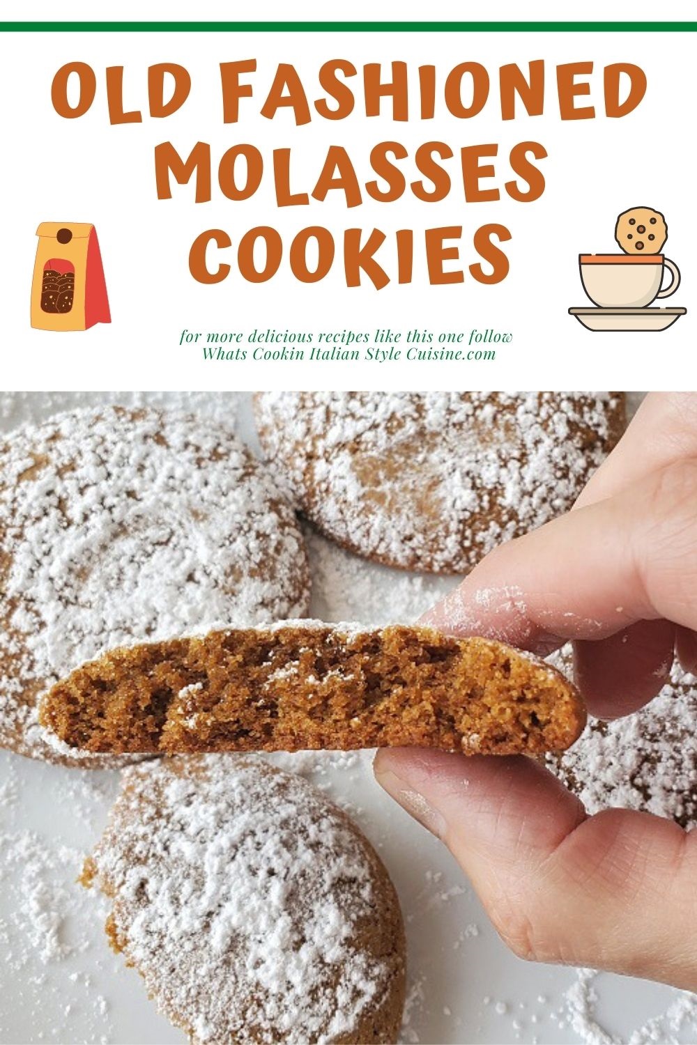 pin for later molasses cookies