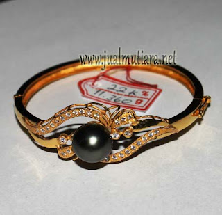 gelang emas mutiara hitam