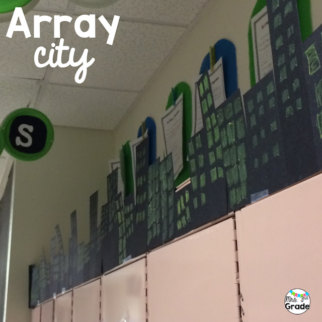 Array city is a great way to have students practice their multiplication facts and then put them on display!