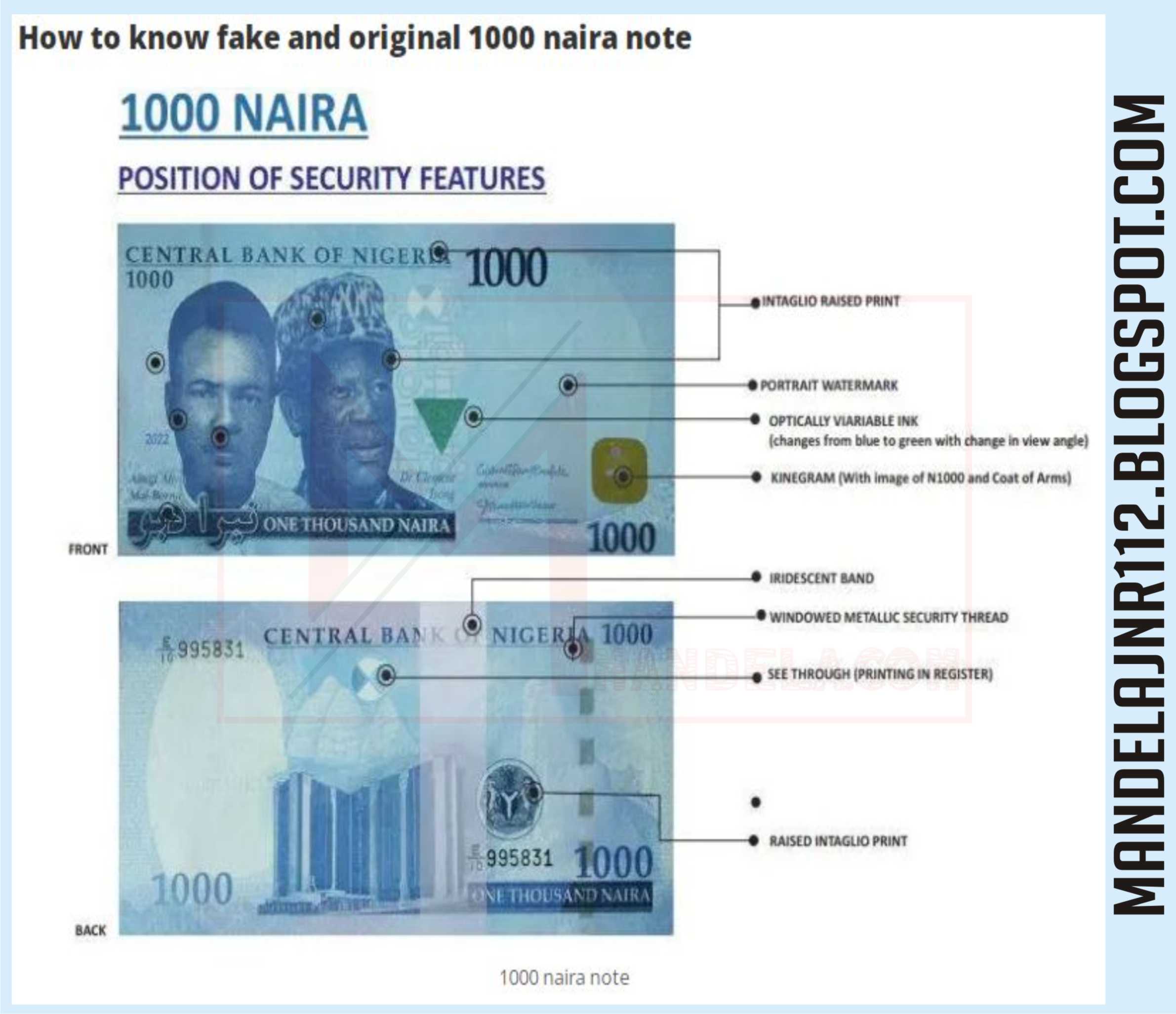 How to Identify Fake 1000 Naira Note