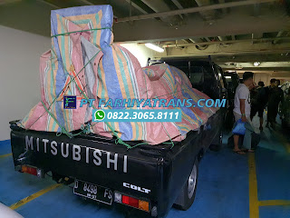Kirim Mobil Pickup Mitsubishi L300 Muatan dengan Penumpang dari Surabaya tujuan ke Makassar dengan kapal roro estimasi pengiriman 2 hari.