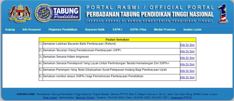 Cara Semak Baki Pinjaman PTPTN secara Online dan SMS 