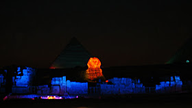 sphinx and the pyramids lighted up