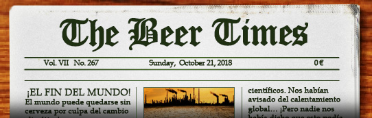 Dominical suplemento de noticias sobre cerveza. Aquí puedes leer el periódico The Beer Times.