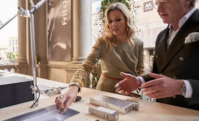 Claes Iversen Couture Spring Summer 2019 collection. Queen Maxima wore an embellised draped midi dress by Claes Iversen