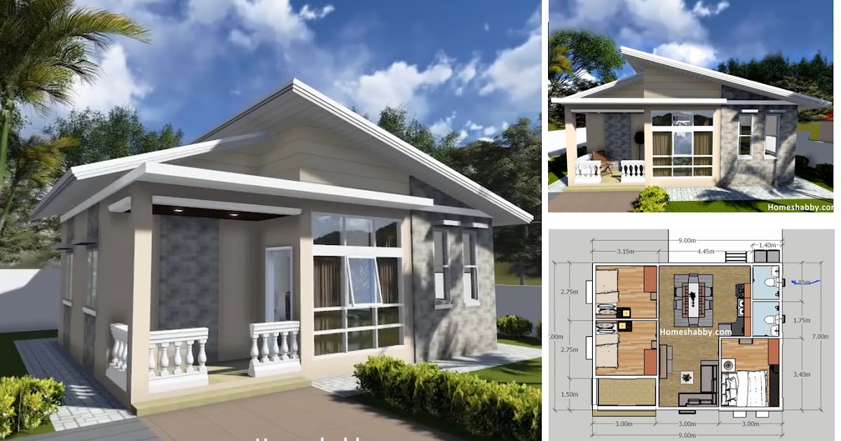  Desain  dan Denah Rumah  Minimalis  Ukuran 9 x 7 M dengan 3  