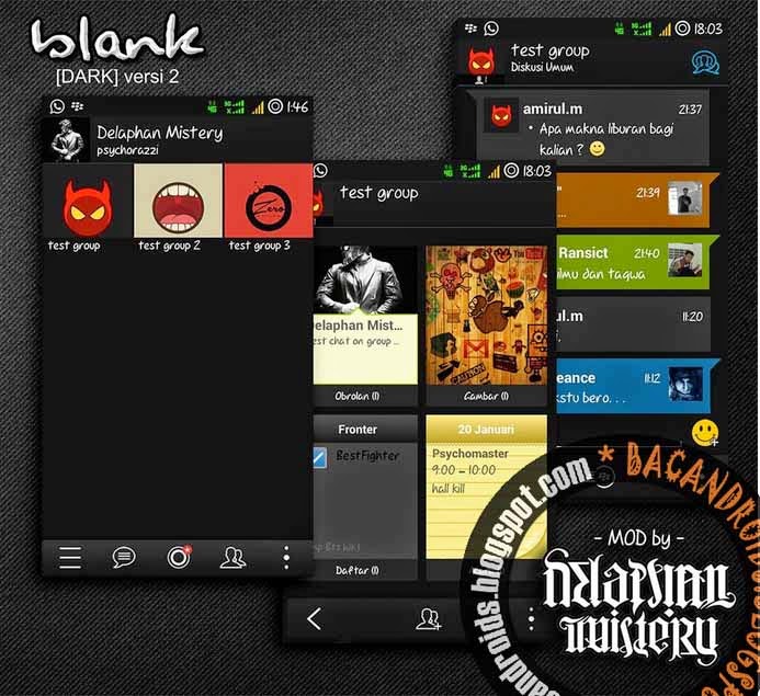 Download BBM2 Dual Tema Blank Thema Dark Enter Key Klone