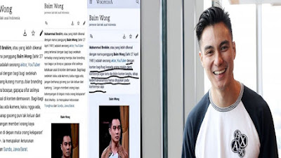 VIRAL!, Baim Wong Berubah Jadi Sindiran di Wikipedia, Warganet Heboh