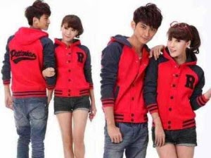 jaket couple terbaru murah warna merah