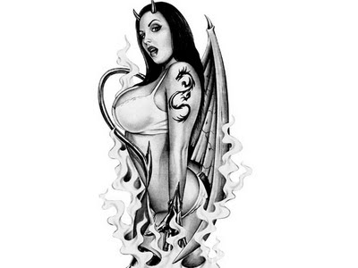 Most Devil tattoo designs are incorporated with an angel design