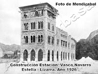 Estación del Ferrocarril  Vasco Navarro, Estella - Lizarra en construción, año 1926, vía verde ferrocarrilvasco navarro,Casa Rural Navarra Urbasa Urederra, Parque Natural Urbasa Andía y Lókiz, casa rural navarra, casas rurales en navarra, Navarra Naturalmente Información Turística, Turismo Rural Navarra, Sierra de urbasa, Sierra de Lókiz, Asociación Turística Astule Urbasa, Turismo Rural Naturalmente en Navarra. Casa Rural Navarra, Selva del Irati, Nacedero Río Urederra. Rutas y excursiones Naturalmente en Navarra. Casa Rural Navarra Urbasa Urederra Agroturismo y Turismo Rural, Pirineos de Navarra, Rutas y excursiones por Urbasa y Lókiz, Estella Lizarra Ciudad Medieval, Colegiata Roncesvalles, Robledal de Orgi, Castillo de Olite, Cuevas de Urdax y Zugarramurdi, Belagua, Reserva Natural demarra, Laguna de Pitillas, Laguna de las Cañas en Viana, Iglesia de Eunate, Estella Lizarra Ciudad Medieval, Monasterio de Irache, Monasterio de Iranzu, Monasterio de la Oliva, Monasterio de Leyre, Foz de Lumbier, Foz de Arbayun, Bardenas Reales de Navarra, Senda Viva en Arguedas, San Miguel de Aralar, Pamplona y San Fermín, Puente la Reina, Uxue, Castillo de Javier, Camino Santiago en Navarra, Vía Verde Vasco Navarro, Vía Verde Plazaola, Vía Verde Tarazonica,Pirineos de Navarra, Parque Natural Bértiz, Parque Natural Bardenas Reales, Parque Natural Aralar, Parque Natural Entzía, Parque Natural Izki, Senderismo en Navarra, BTT en Navarra    