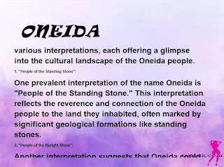 ▷ meaning of the name ONEIDA (✔)