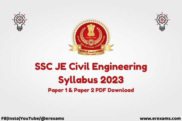 SSC JE Civil Engineering Syllabus 2023 PDF Download