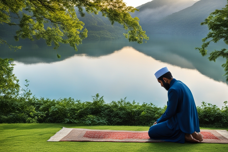 A muslim man praying outdoor illustrating the dream of praying in Islam