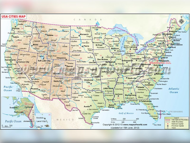 Map Of Usa With Cities