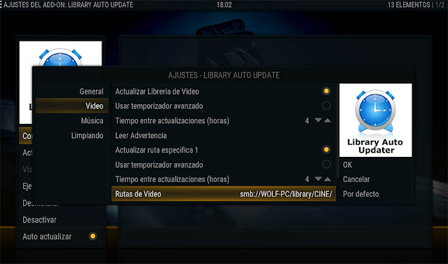 library auto update kodi addon